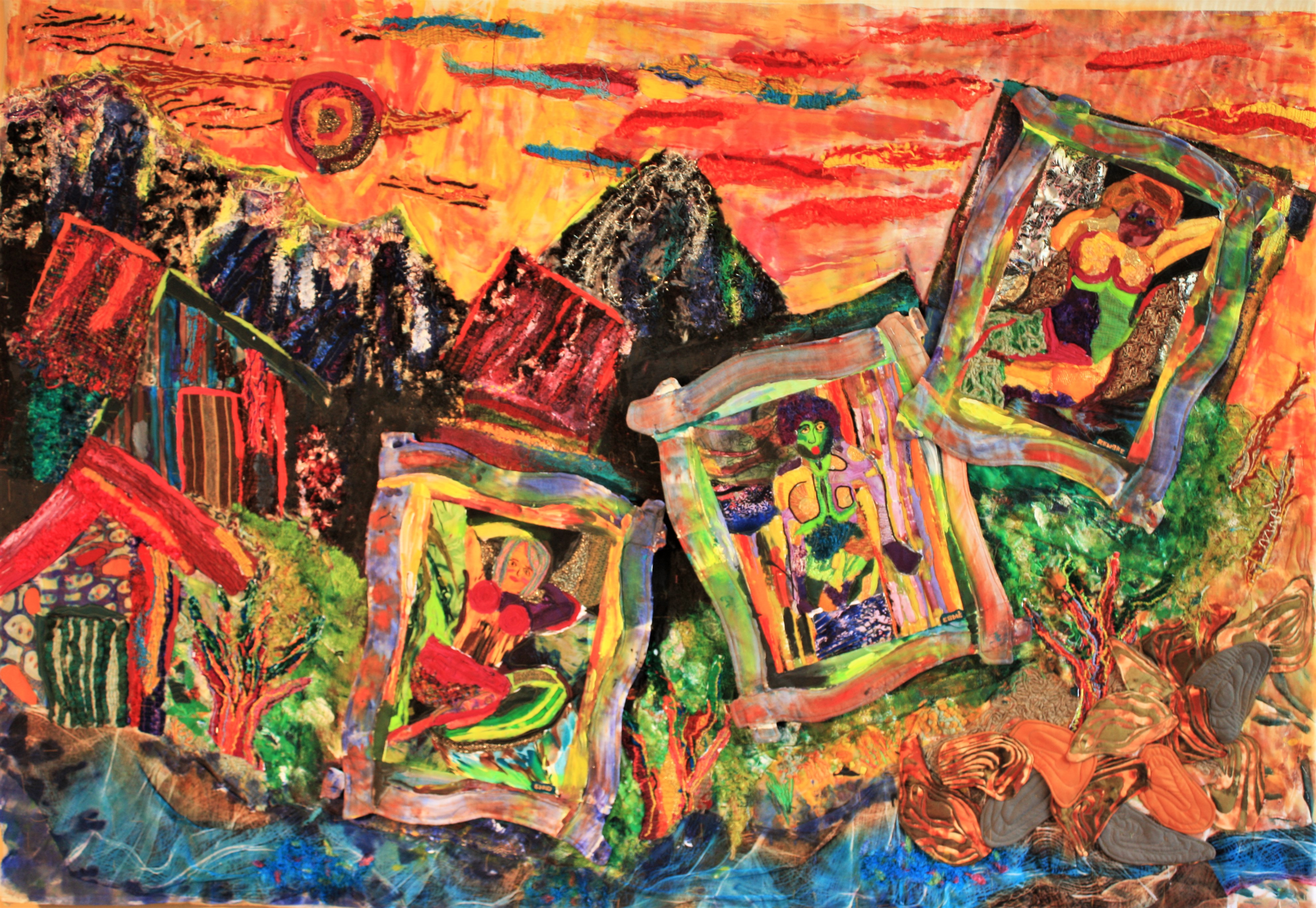 Midnight Visits — art quilt by Enid Viljoen, fibre artist